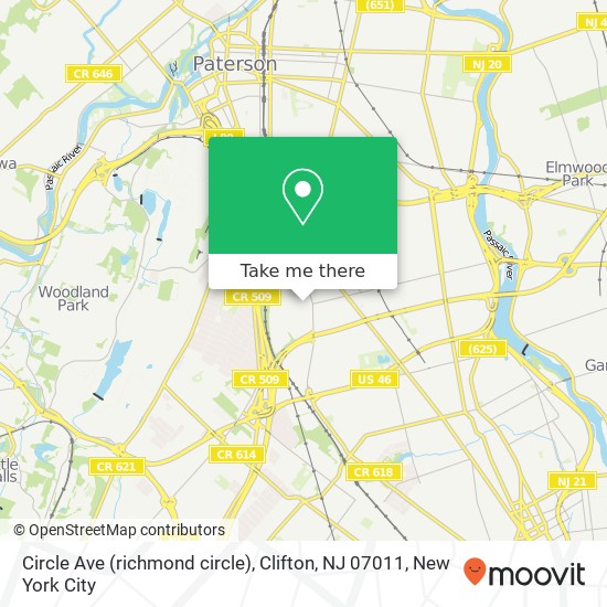 Circle Ave (richmond circle), Clifton, NJ 07011 map