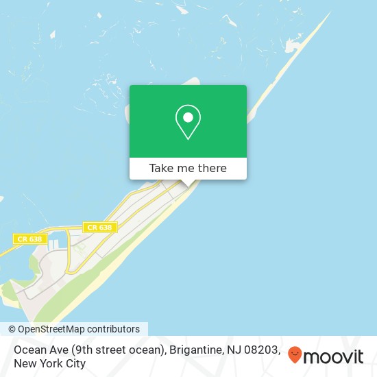 Mapa de Ocean Ave (9th street ocean), Brigantine, NJ 08203