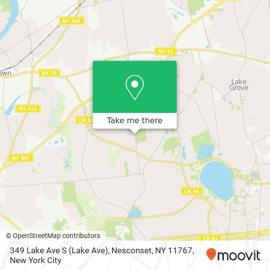 Mapa de 349 Lake Ave S (Lake Ave), Nesconset, NY 11767