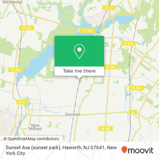 Sunset Ave (sunset park), Haworth, NJ 07641 map