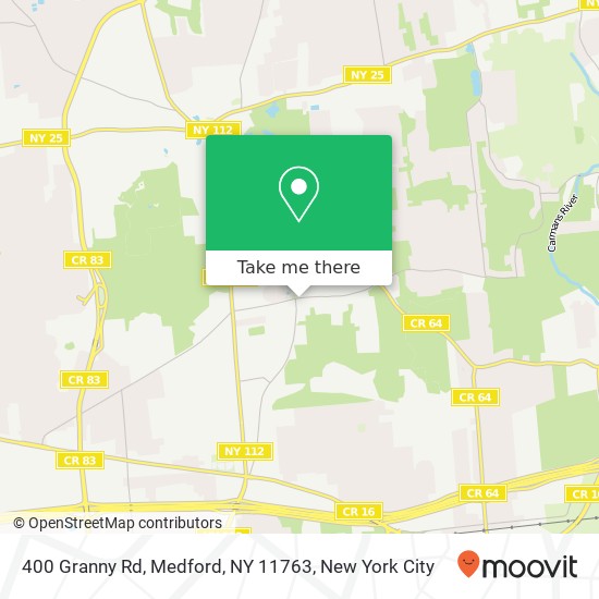 Mapa de 400 Granny Rd, Medford, NY 11763