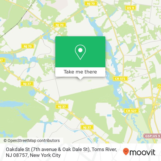 Oakdale St (7th avenue & Oak Dale St), Toms River, NJ 08757 map