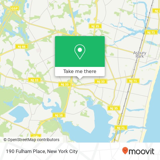 190 Fulham Place, 190 Fulham Pl, Neptune City, NJ 07753, USA map