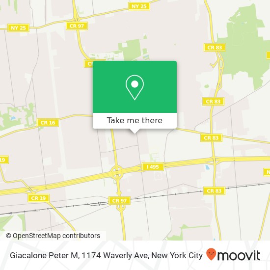 Mapa de Giacalone Peter M, 1174 Waverly Ave