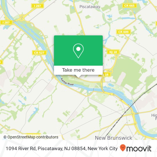 Mapa de 1094 River Rd, Piscataway, NJ 08854