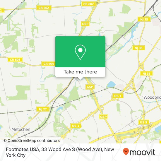 Mapa de Footnotes USA, 33 Wood Ave S