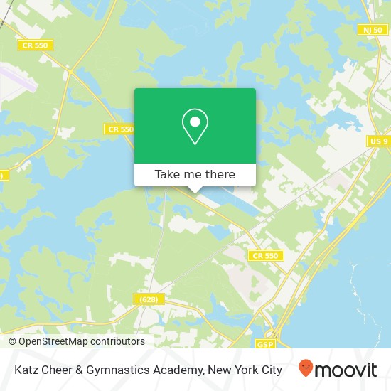 Mapa de Katz Cheer & Gymnastics Academy, 438 Woodbine Oceanview Rd