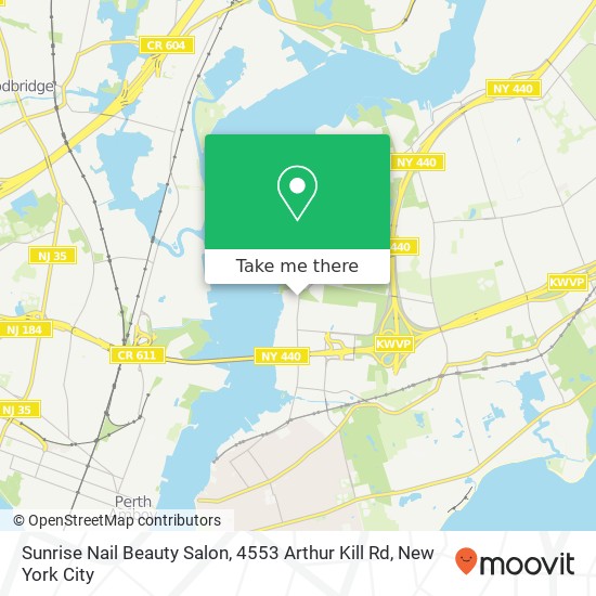 Mapa de Sunrise Nail Beauty Salon, 4553 Arthur Kill Rd