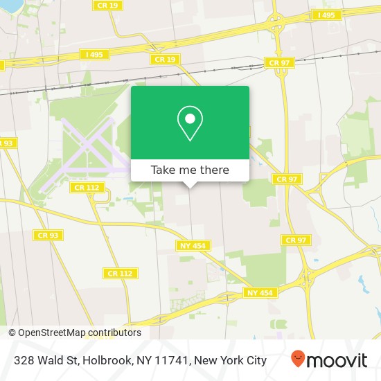 Mapa de 328 Wald St, Holbrook, NY 11741