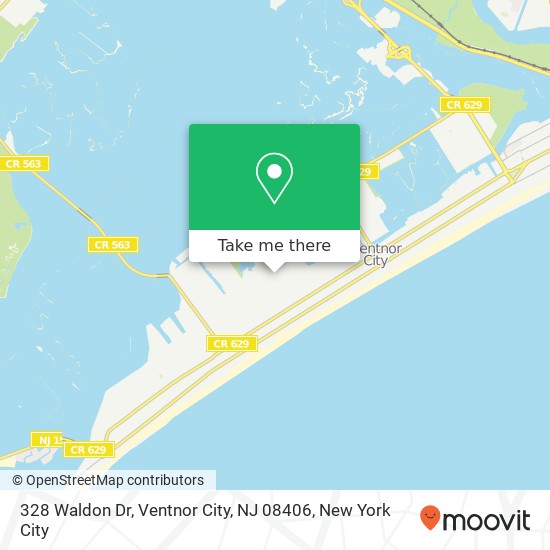 Mapa de 328 Waldon Dr, Ventnor City, NJ 08406