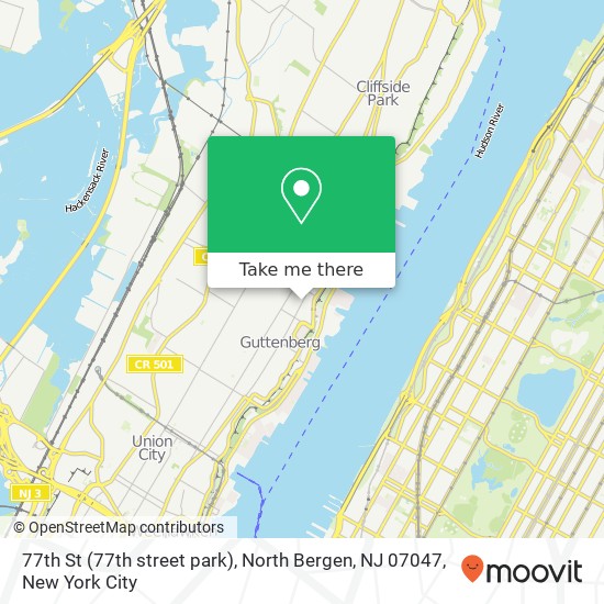 Mapa de 77th St (77th street park), North Bergen, NJ 07047