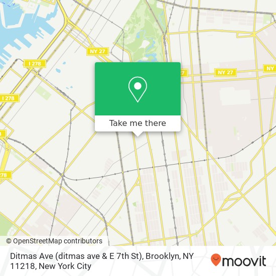 Ditmas Ave (ditmas ave & E 7th St), Brooklyn, NY 11218 map