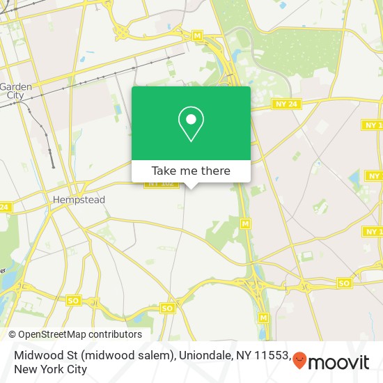 Mapa de Midwood St (midwood salem), Uniondale, NY 11553