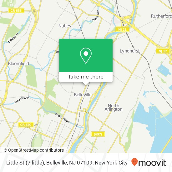 Mapa de Little St (7 little), Belleville, NJ 07109