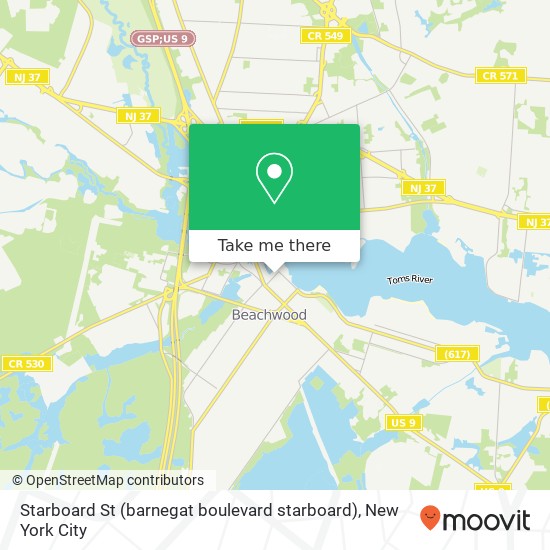 Mapa de Starboard St (barnegat boulevard starboard), Beachwood, NJ 08722