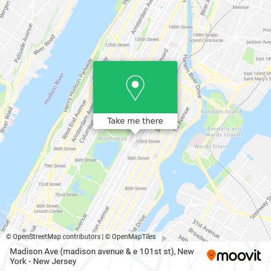 Mapa de Madison Ave (madison avenue & e 101st st)