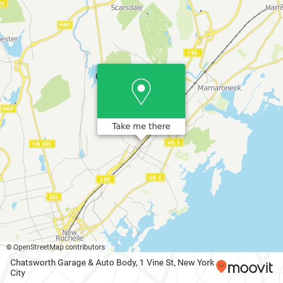 Mapa de Chatsworth Garage & Auto Body, 1 Vine St