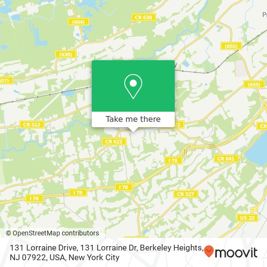 131 Lorraine Drive, 131 Lorraine Dr, Berkeley Heights, NJ 07922, USA map