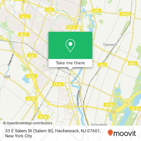 33 E Salem St (Salem St), Hackensack, NJ 07601 map