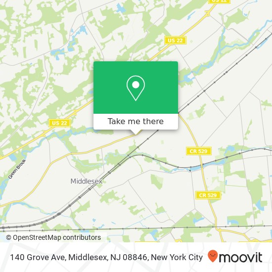 Mapa de 140 Grove Ave, Middlesex, NJ 08846