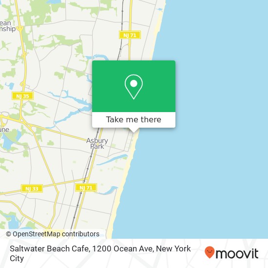 Mapa de Saltwater Beach Cafe, 1200 Ocean Ave