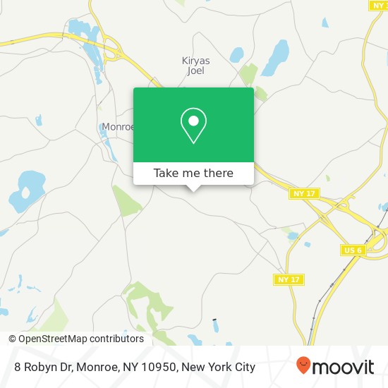 Mapa de 8 Robyn Dr, Monroe, NY 10950