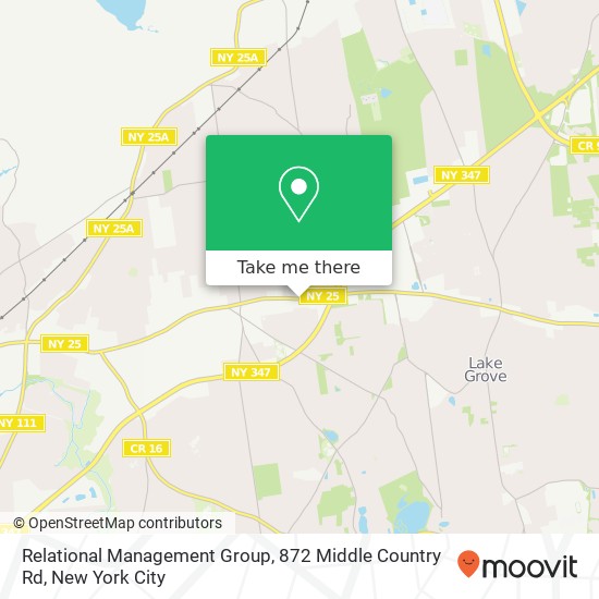 Mapa de Relational Management Group, 872 Middle Country Rd