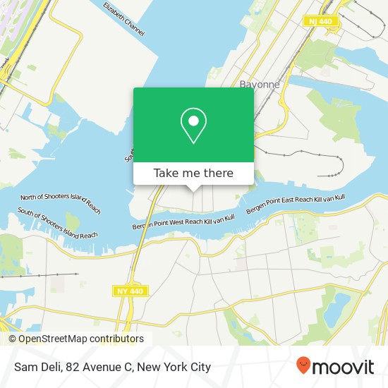 Sam Deli, 82 Avenue C map