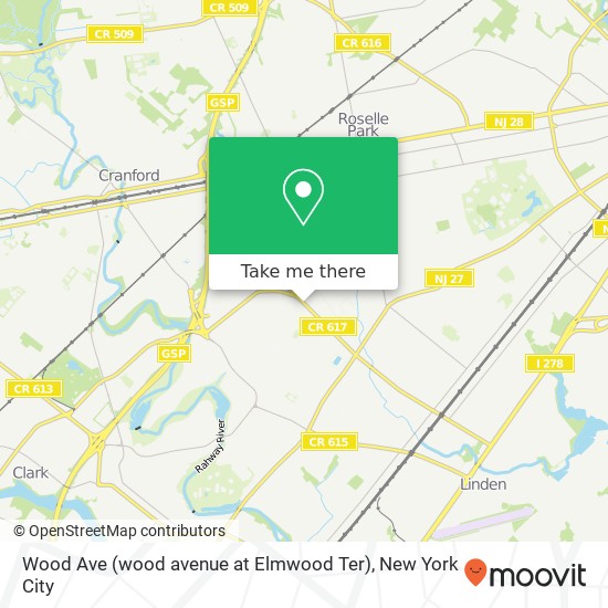 Wood Ave (wood avenue at Elmwood Ter), Linden, NJ 07036 map