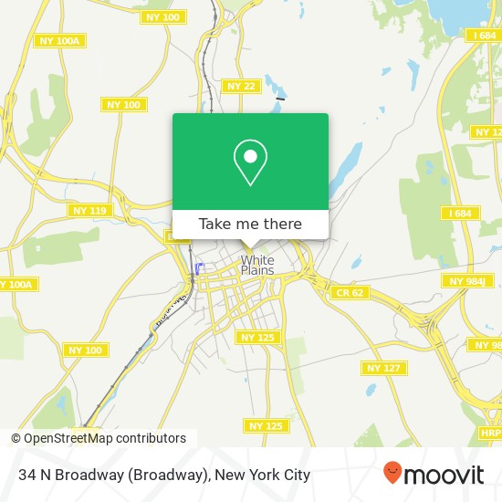 34 N Broadway (Broadway), White Plains, NY 10601 map