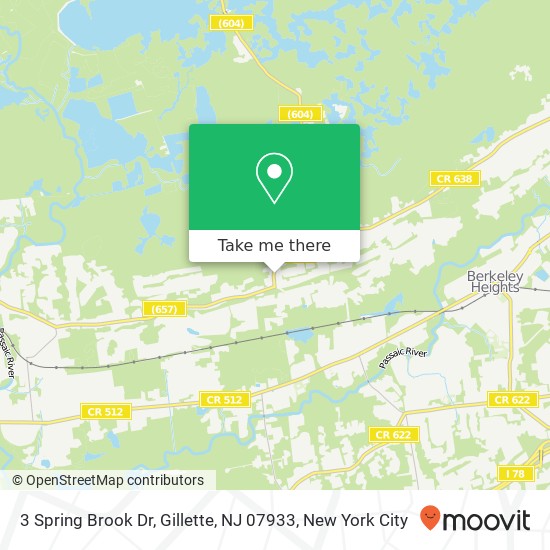 Mapa de 3 Spring Brook Dr, Gillette, NJ 07933