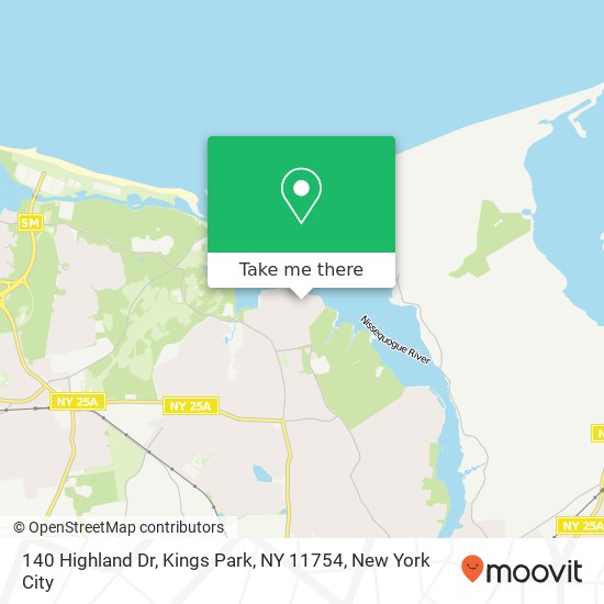 Mapa de 140 Highland Dr, Kings Park, NY 11754