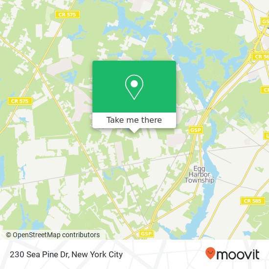 Mapa de 230 Sea Pine Dr, Egg Harbor Twp (MCKEE CITY), NJ 08234