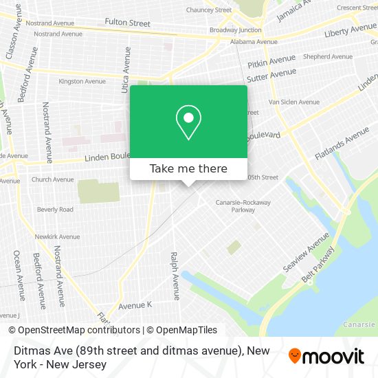 Mapa de Ditmas Ave (89th street and ditmas avenue)