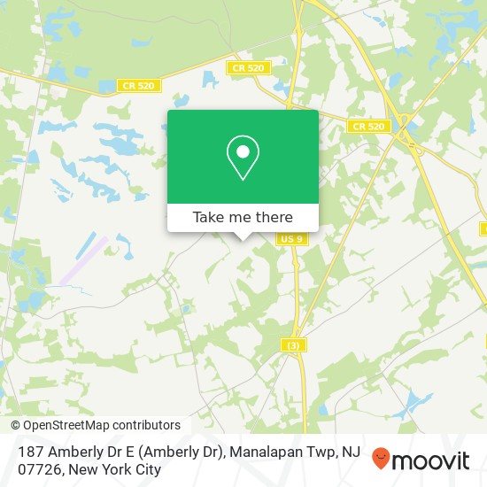 187 Amberly Dr E (Amberly Dr), Manalapan Twp, NJ 07726 map