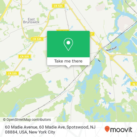60 Madie Avenue, 60 Madie Ave, Spotswood, NJ 08884, USA map