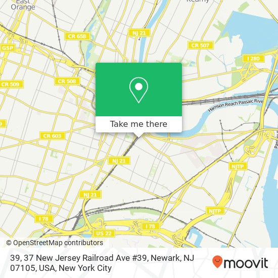 Mapa de 39, 37 New Jersey Railroad Ave #39, Newark, NJ 07105, USA