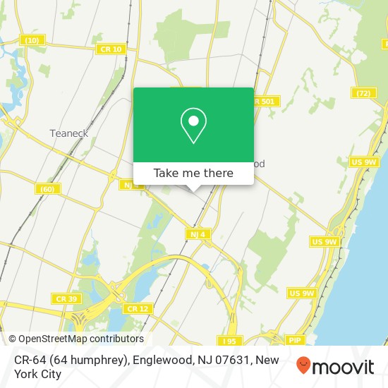 Mapa de CR-64 (64 humphrey), Englewood, NJ 07631