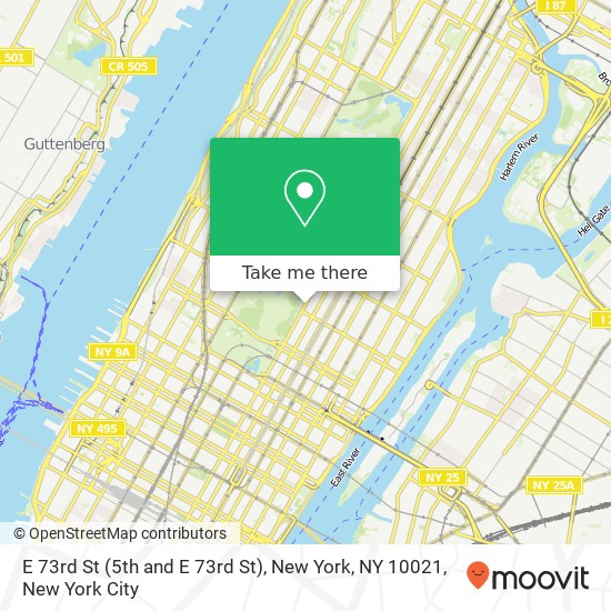 Mapa de E 73rd St (5th and E 73rd St), New York, NY 10021