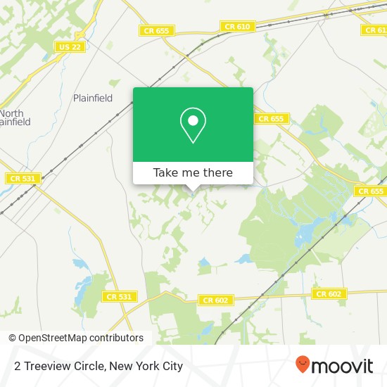 Mapa de 2 Treeview Circle, 2 Treeview Cir, Scotch Plains, NJ 07076, USA