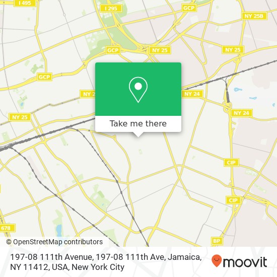 197-08 111th Avenue, 197-08 111th Ave, Jamaica, NY 11412, USA map
