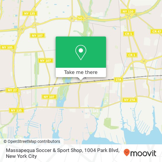Mapa de Massapequa Soccer & Sport Shop, 1004 Park Blvd