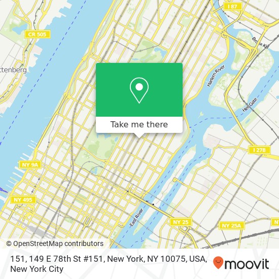 Mapa de 151, 149 E 78th St #151, New York, NY 10075, USA