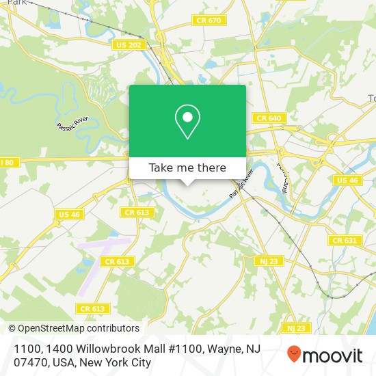 1100, 1400 Willowbrook Mall #1100, Wayne, NJ 07470, USA map