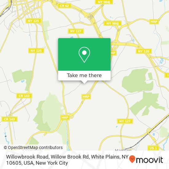 Willowbrook Road, Willow Brook Rd, White Plains, NY 10605, USA map