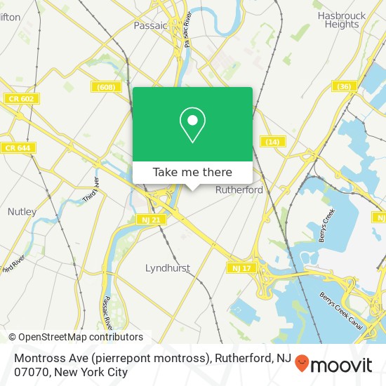 Mapa de Montross Ave (pierrepont montross), Rutherford, NJ 07070