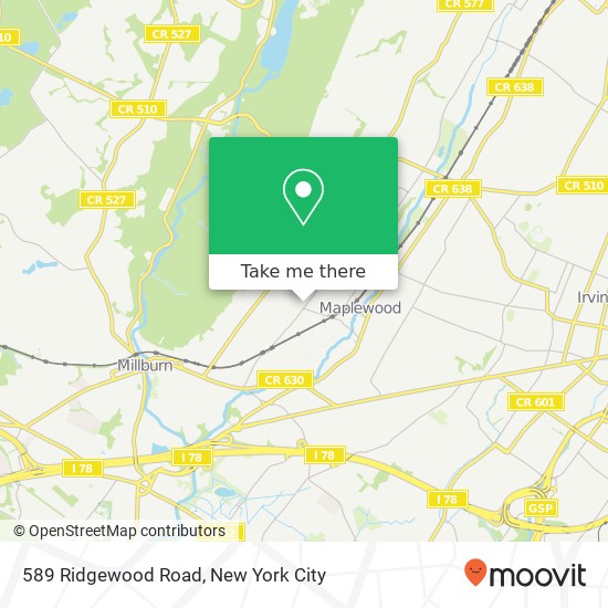 589 Ridgewood Road, 589 Ridgewood Rd, Maplewood, NJ 07040, USA map