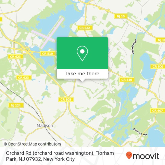 Mapa de Orchard Rd (orchard road washington), Florham Park, NJ 07932