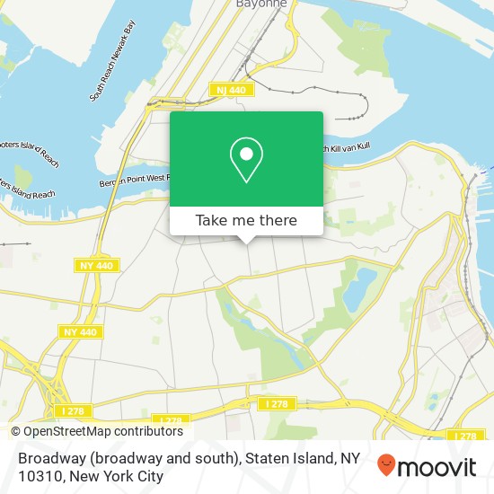 Mapa de Broadway (broadway and south), Staten Island, NY 10310