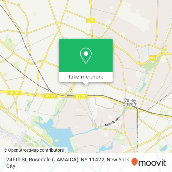 Mapa de 246th St, Rosedale (JAMAICA), NY 11422